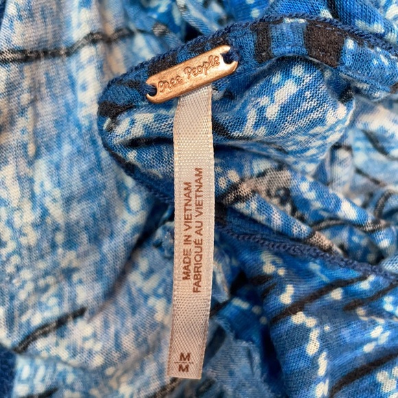 FP Free People Blue White Strappy Tank Top Medium - Picture 5 of 6